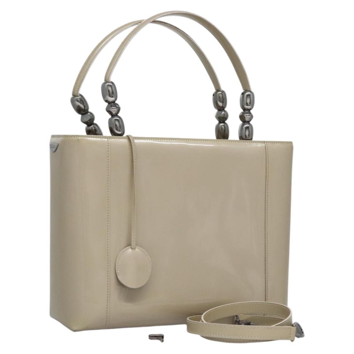 Christian Dior Pearl Lady Dior Bag Patent leather, BEIGE, PATENT_LEATHER, Handbag