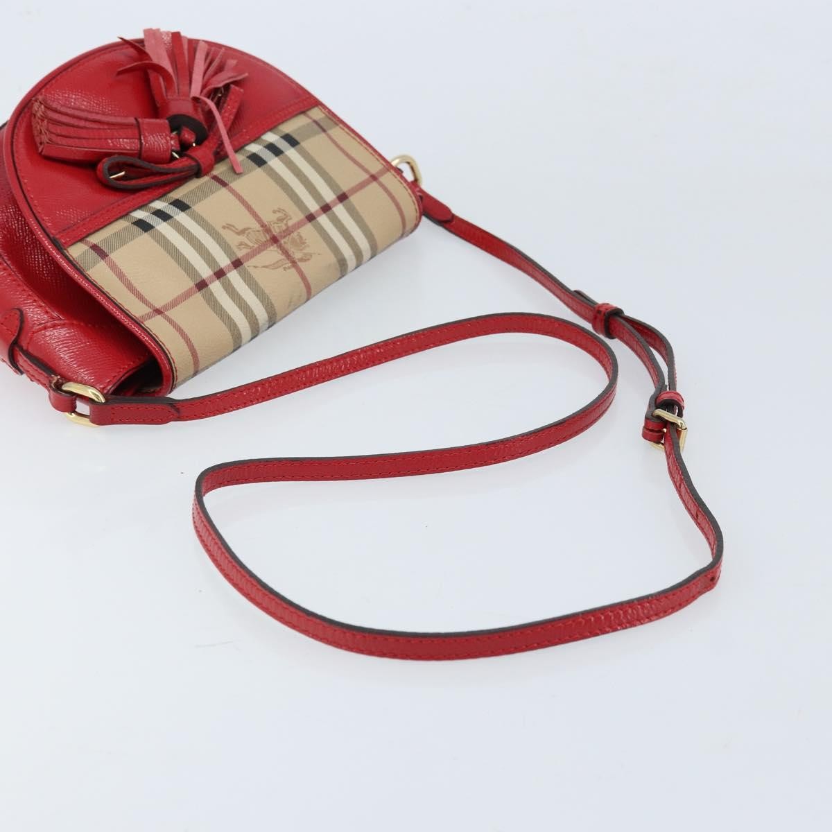 Burberry Maydown Crossbody Bag Haymarket Coated Canvas and Leather, BEIGE, CANVAS, Shoulder bag