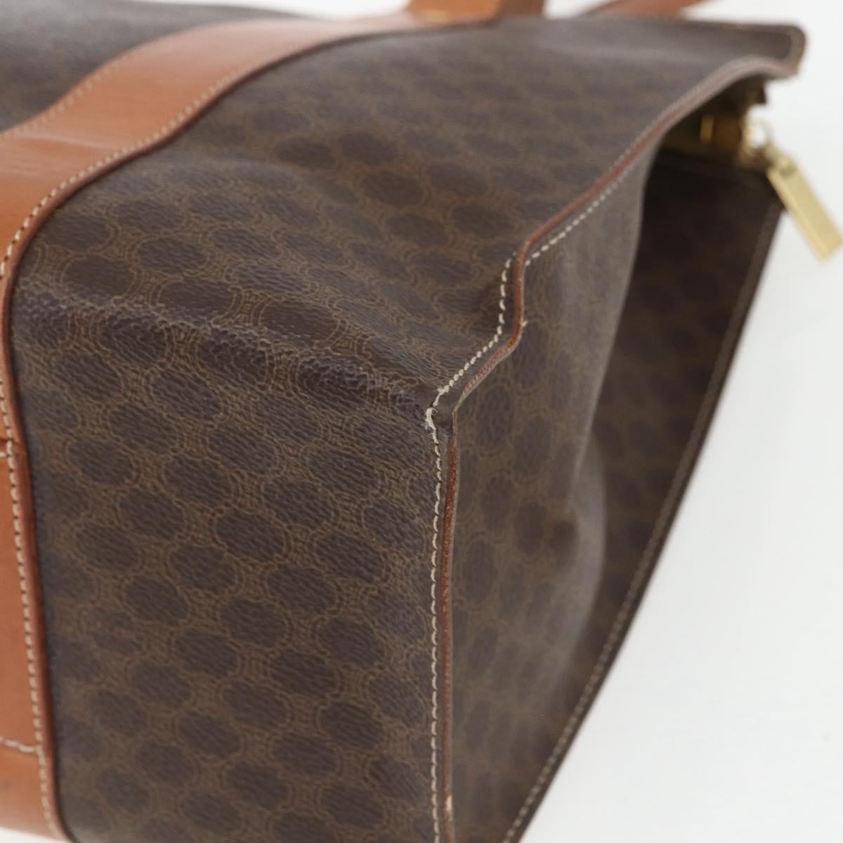 Celine Vintage Macadam Tote bag Canvas and Leather, BROWN, CANVAS, Tote bag