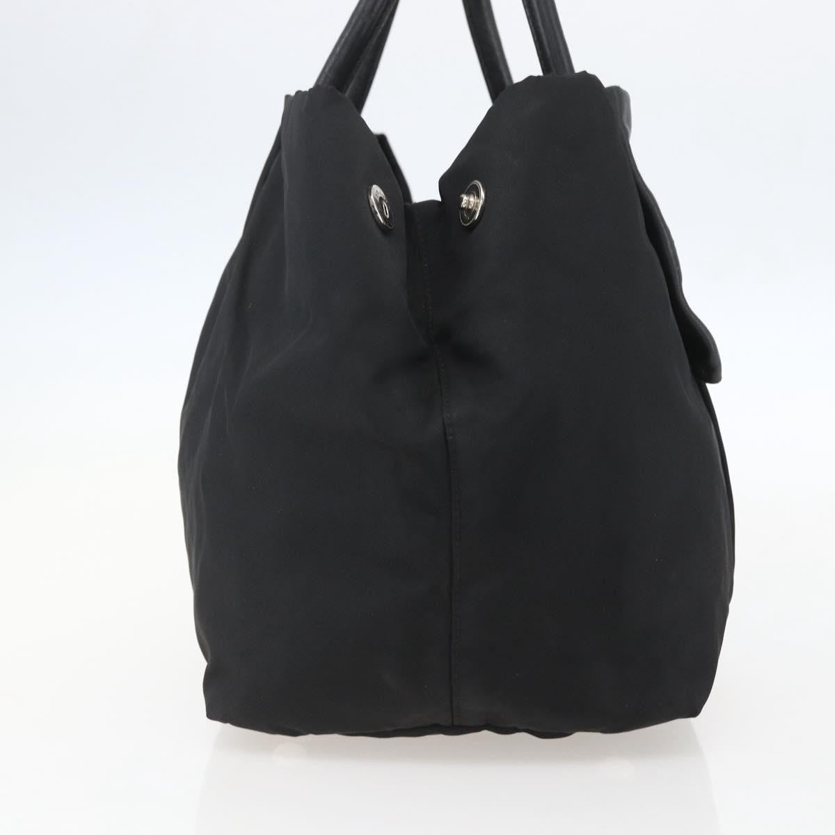 Prada Bow Tote Tessuto with Leather, BLACK, NYLON, Handbag
