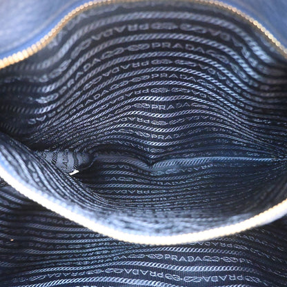 Prada Shopping Tote Vitello Daino, Navy, Leather, Tote Bag