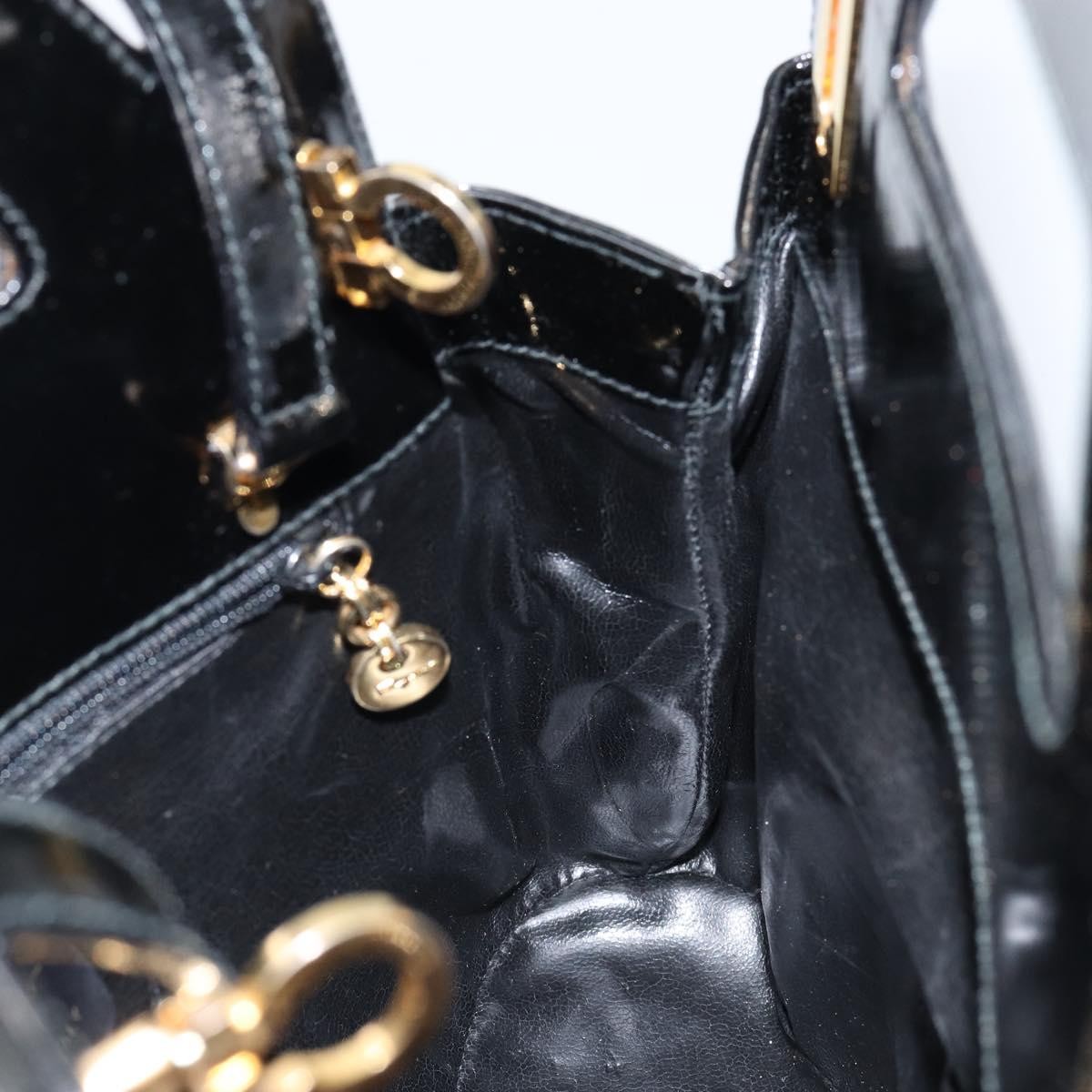 Salvatore Ferragamo Wanda Handbag Patent Leather, BLACK, PATENT_LEATHER, Handbag