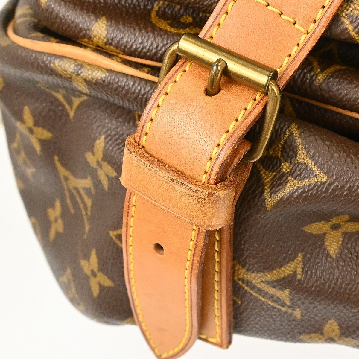 Louis Vuitton Saumur Handbag Monogram Canvas, Brown, Canvas, Shoulder Bag