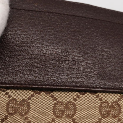 Gucci Vintage Double Belt Bag GG Canvas with Leather, BEIGE, CANVAS, Clutche & pouche