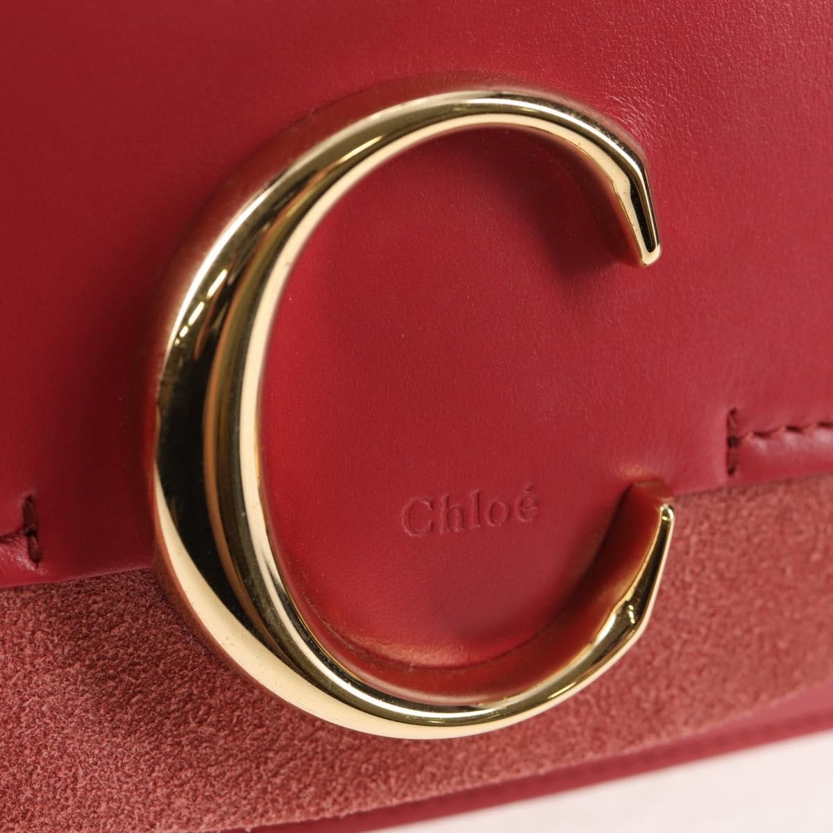 Chloe C Chain Clutch Leather, PINK, LEATHER, Clutche & pouche