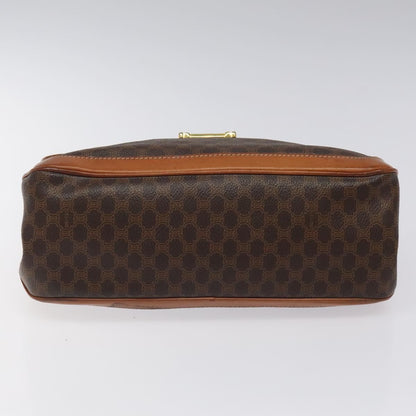 Celine Macadam Handbag Macadam with leather, BROWN, CANVAS, Handbag