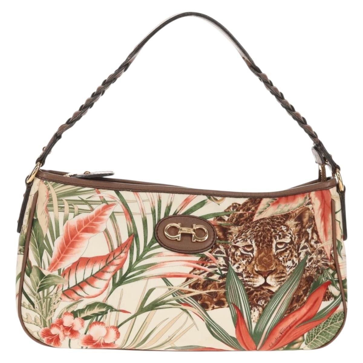 Salvatore Ferragamo Gancini Shoulder Bag Nylon, MULTICOLOUR, NYLON, Shoulder bag