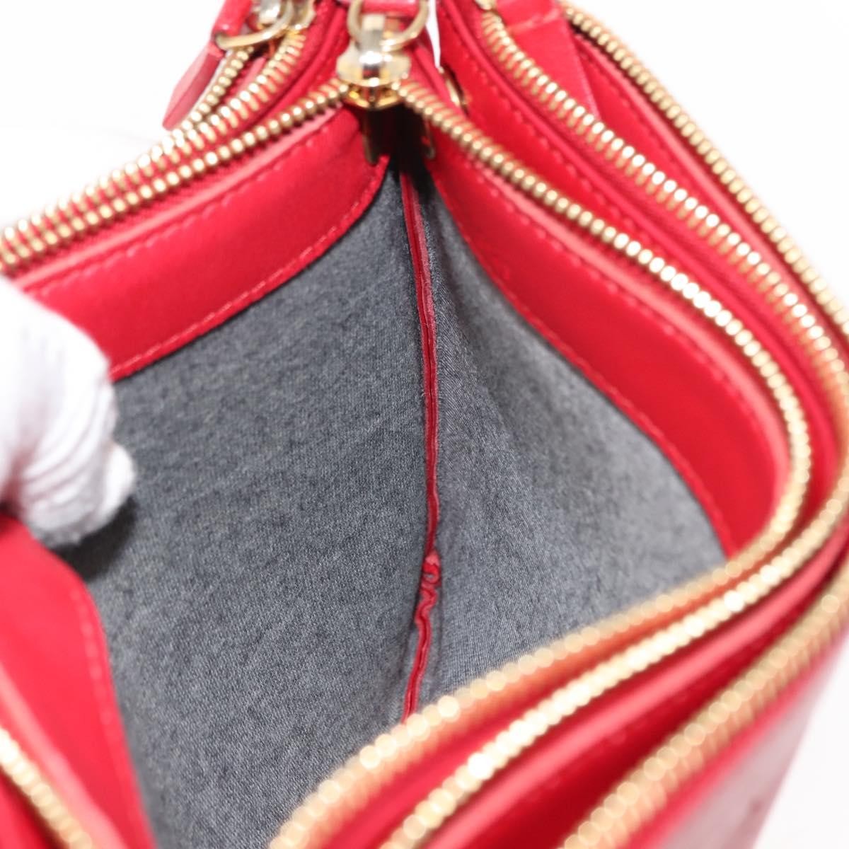 Celine Trio Crossbody Bag Leather, RED, LEATHER, Crossbody bag