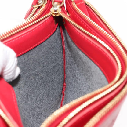 Celine Trio Crossbody Bag Leather, RED, LEATHER, Crossbody bag