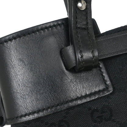 Gucci Belted Bucket Tote GG Canvas with Leather, Black, Canvas, Tote Bag
