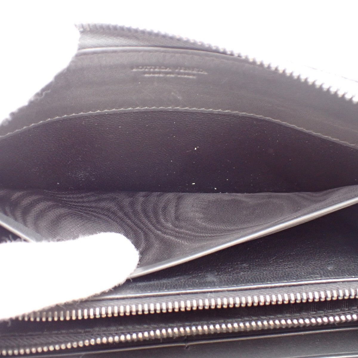 Bottega Veneta Intrecciato Long Zip  Wallet Leather, Black, Leather, Wallet