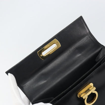 Salvatore Ferragamo Convertible Top Handle Bag Leather, BLACK, LEATHER, Handbag
