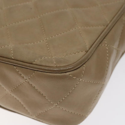 Chanel Vintage Camera Tassel Bag Lambskin, BEIGE, LEATHER, Crossbody bag