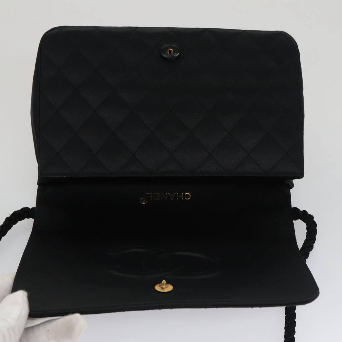 Chanel Camellia Charms Wallet on Chain Silk, BLACK, SATIN, Wallets