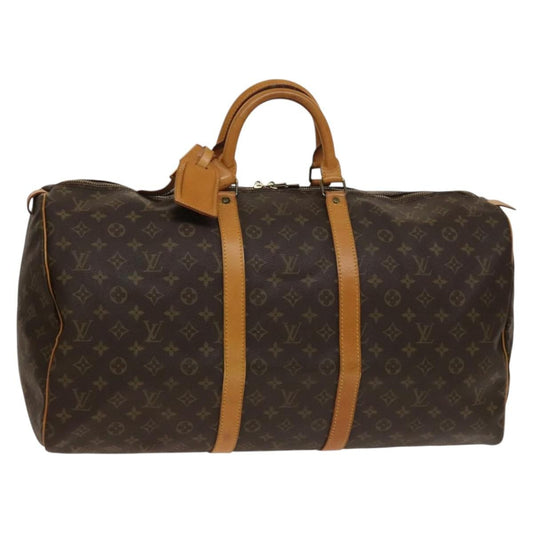 Louis Vuitton Keepall Bag Monogram Canvas, BROWN, CANVAS, Travel bag
