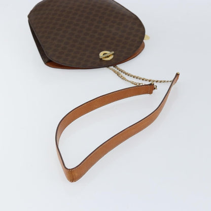 Celine Vintage Macadam Shoulder Bag Canvas, BROWN, PVC, Shoulder bag