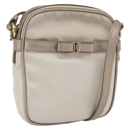 Salvatore Ferragamo Vala Shoulder Bag Nylon, BEIGE, NYLON, Shoulder bag