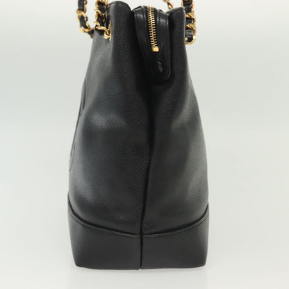 Chanel Vintage CC Logo Chain Tote Caviar, BLACK, LEATHER, Tote bag