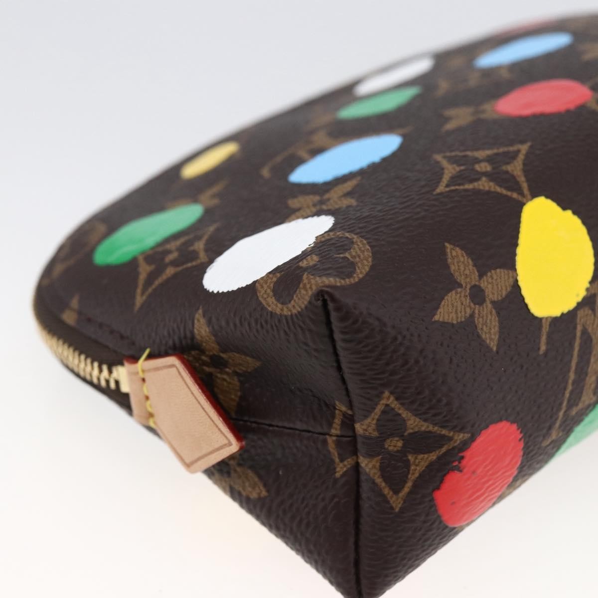 Louis Vuitton Cosmetic Pouch Yayoi Kusama Painted Dots Monogram Canvas, Multicolour, Canvas, Clutch