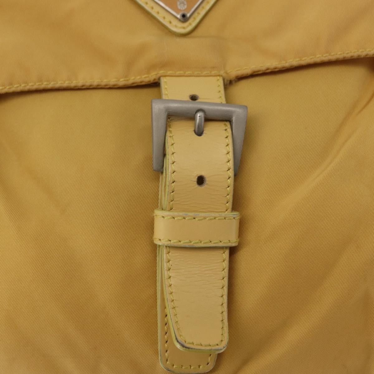 Prada Buckle Messenger Bag Tessuto, YELLOW, NYLON, Shoulder bag