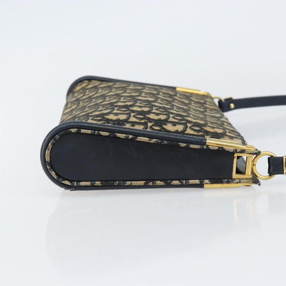 Christian Dior Vintage Trotter Shoulder Bag Canvas, NAVY, CANVAS, Shoulder bag