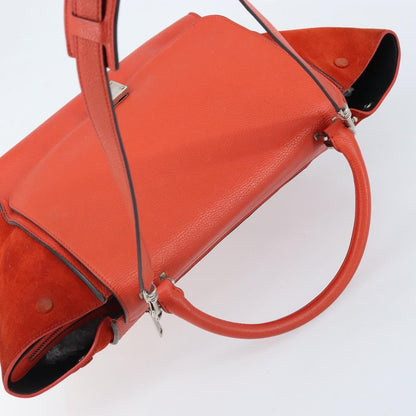 Celine Trapeze Bag Leather with Suede, Orange, Leather, Handbag