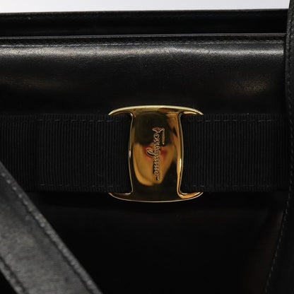 Salvatore Ferragamo Vala Shoulder Bag Leather, BLACK, LEATHER, Shoulder bag