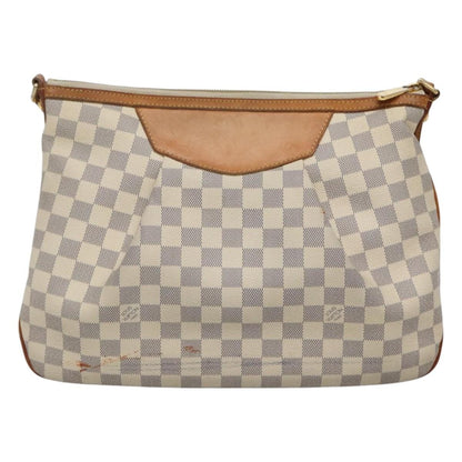 Louis Vuitton Siracusa Handbag Damier, WHITE, CANVAS, Shoulder bag