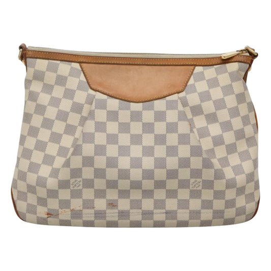 Louis Vuitton Siracusa Handbag Damier, WHITE, CANVAS, Shoulder bag