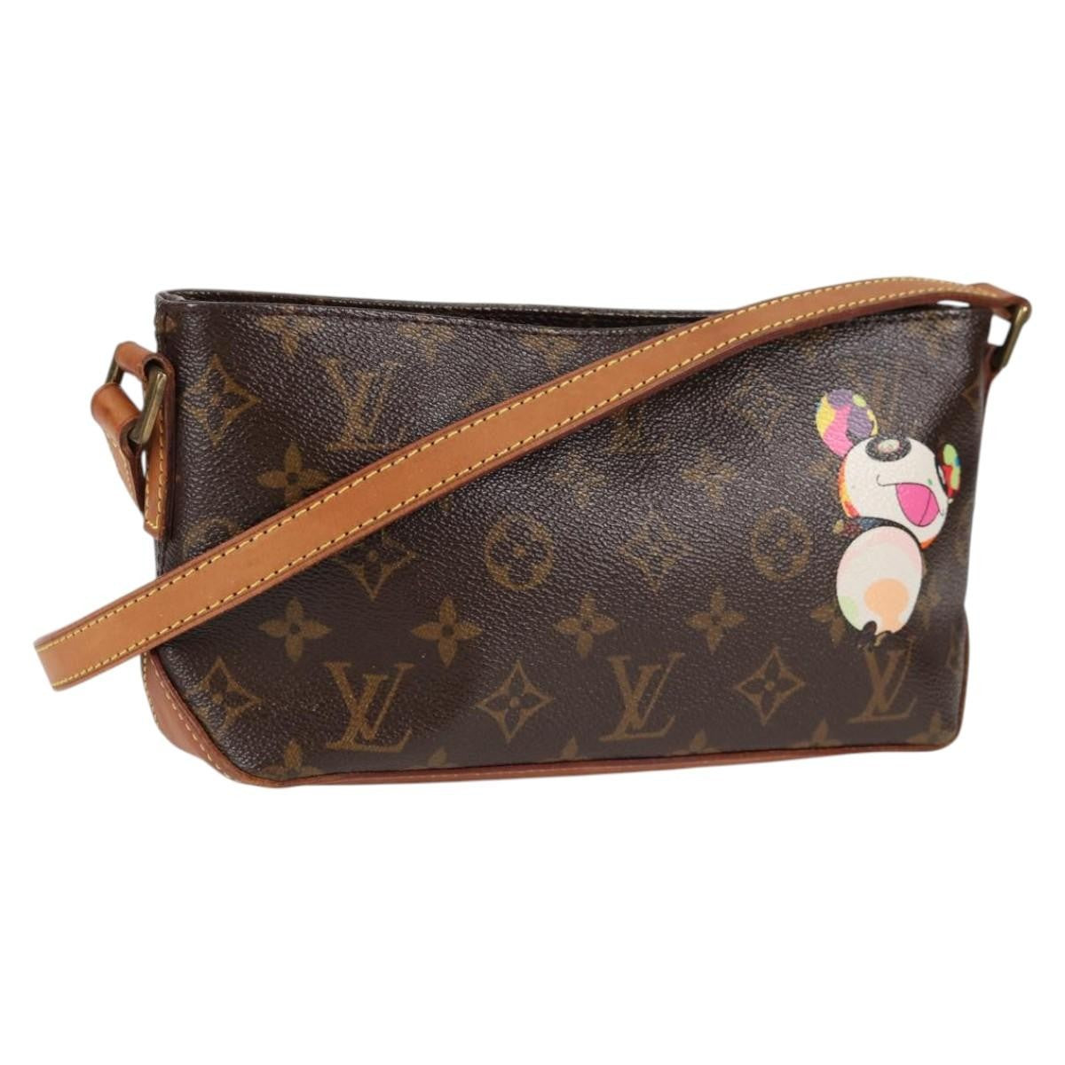 Louis Vuitton Trotteur Handbag Limited Edition Monogram Murakami Panda, BROWN, CANVAS, Handbag