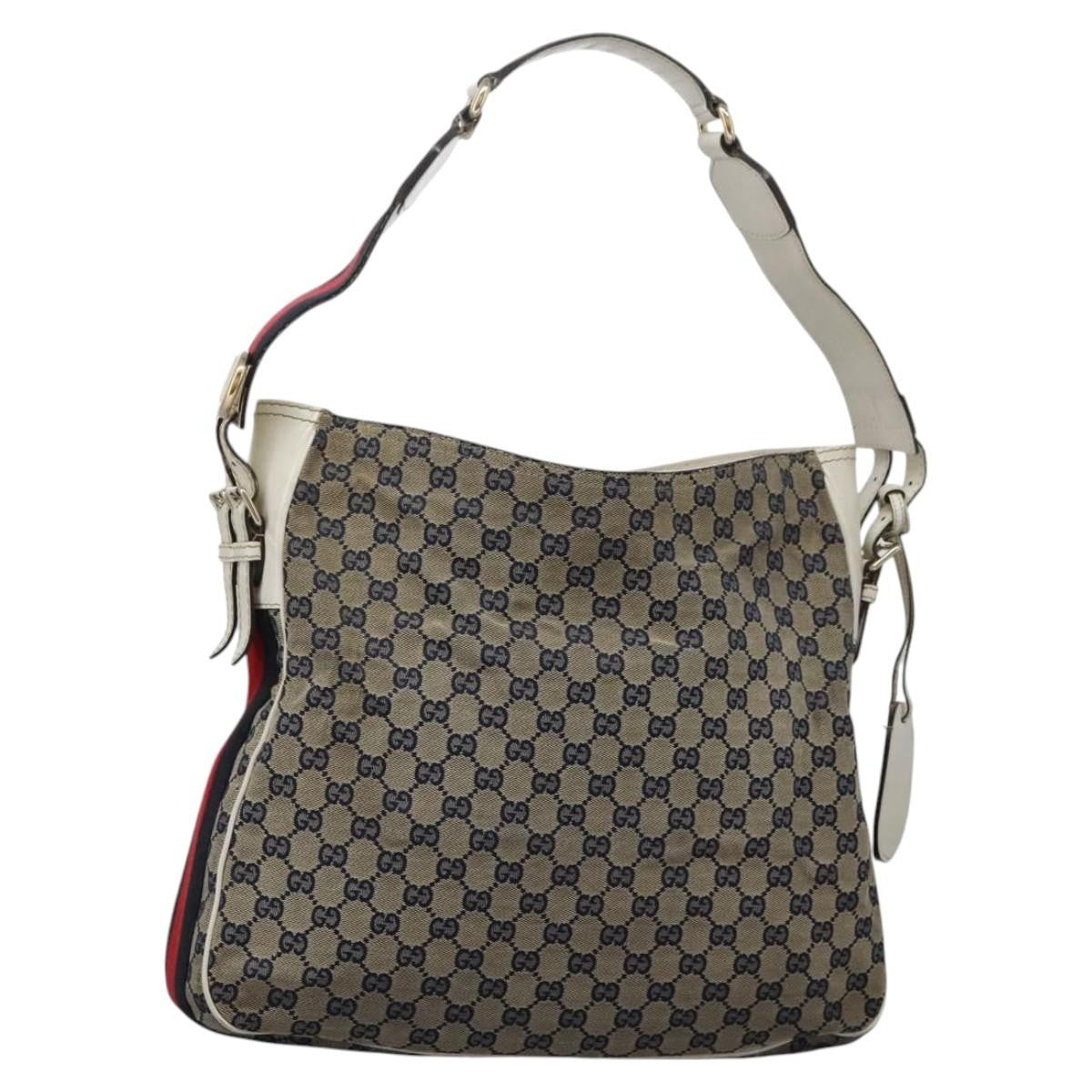 Gucci Heritage Web Hobo GG Canvas, NAVY, CANVAS, Shoulder bag