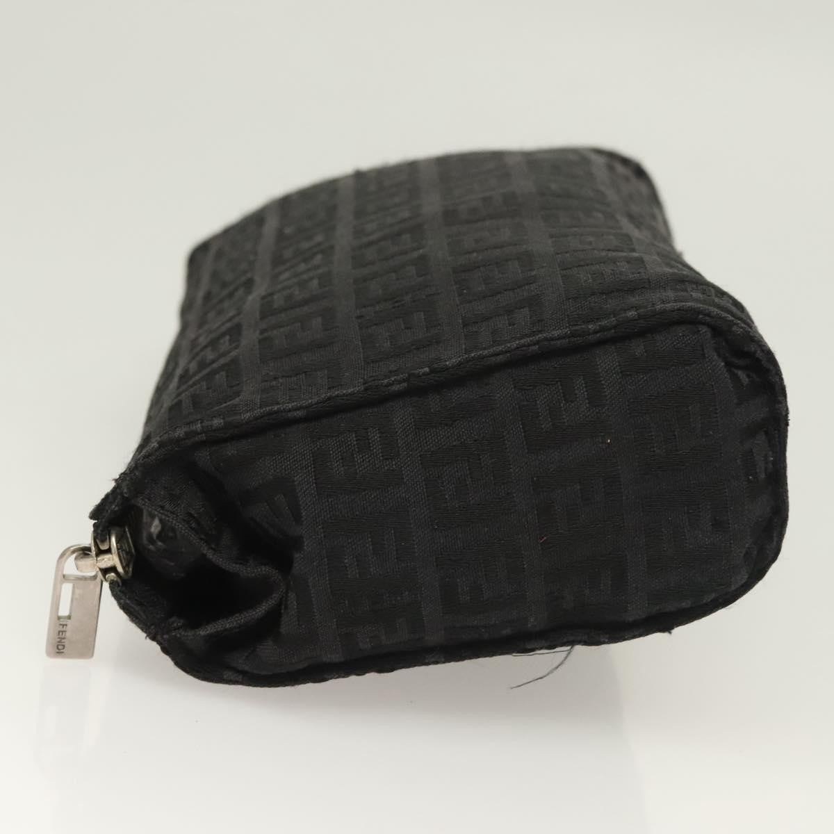 Fendi FF Logo Pouch Canvas, BLACK, CANVAS, Clutche & pouche