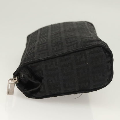 Fendi FF Logo Pouch Canvas, BLACK, CANVAS, Clutche & pouche
