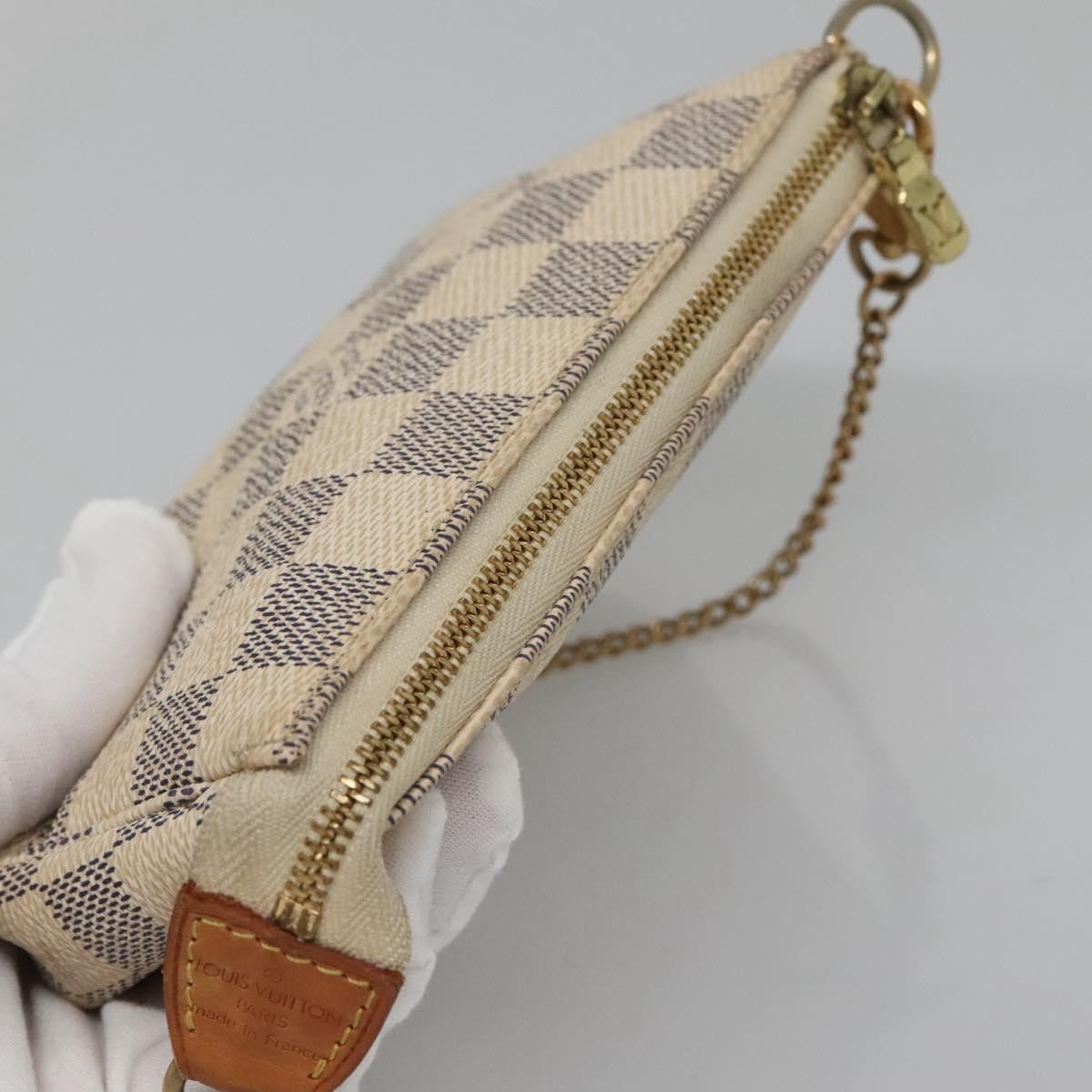 Louis Vuitton Pochette Accessoires Damier, WHITE, CANVAS, Clutche & pouche