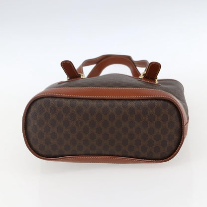 Celine Vintage Macadam Handbag Canvas and Leather, BROWN, CANVAS, Handbag
