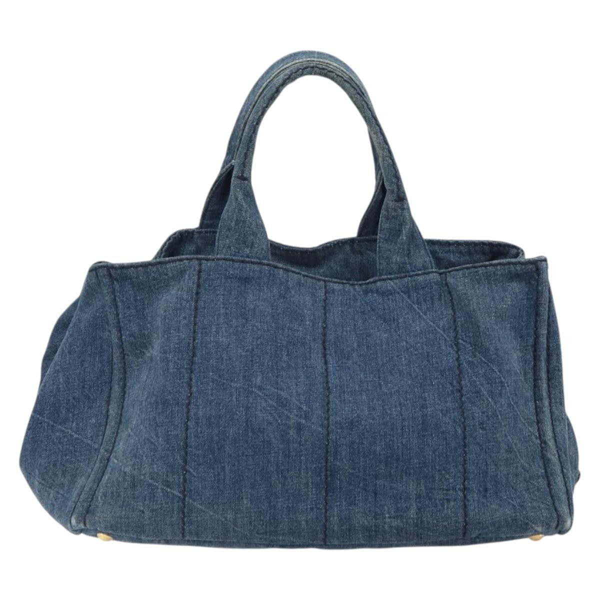 Prada Canapa Open Tote Denim, BLUE, CANVAS, Tote bag