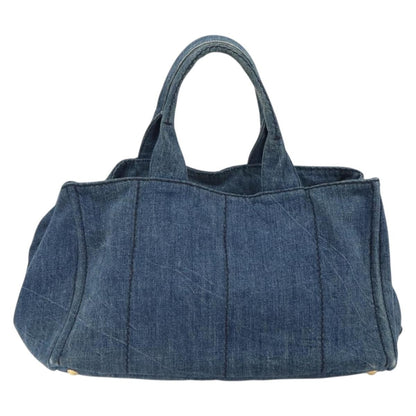 Prada Canapa Open Tote Denim, BLUE, CANVAS, Tote bag