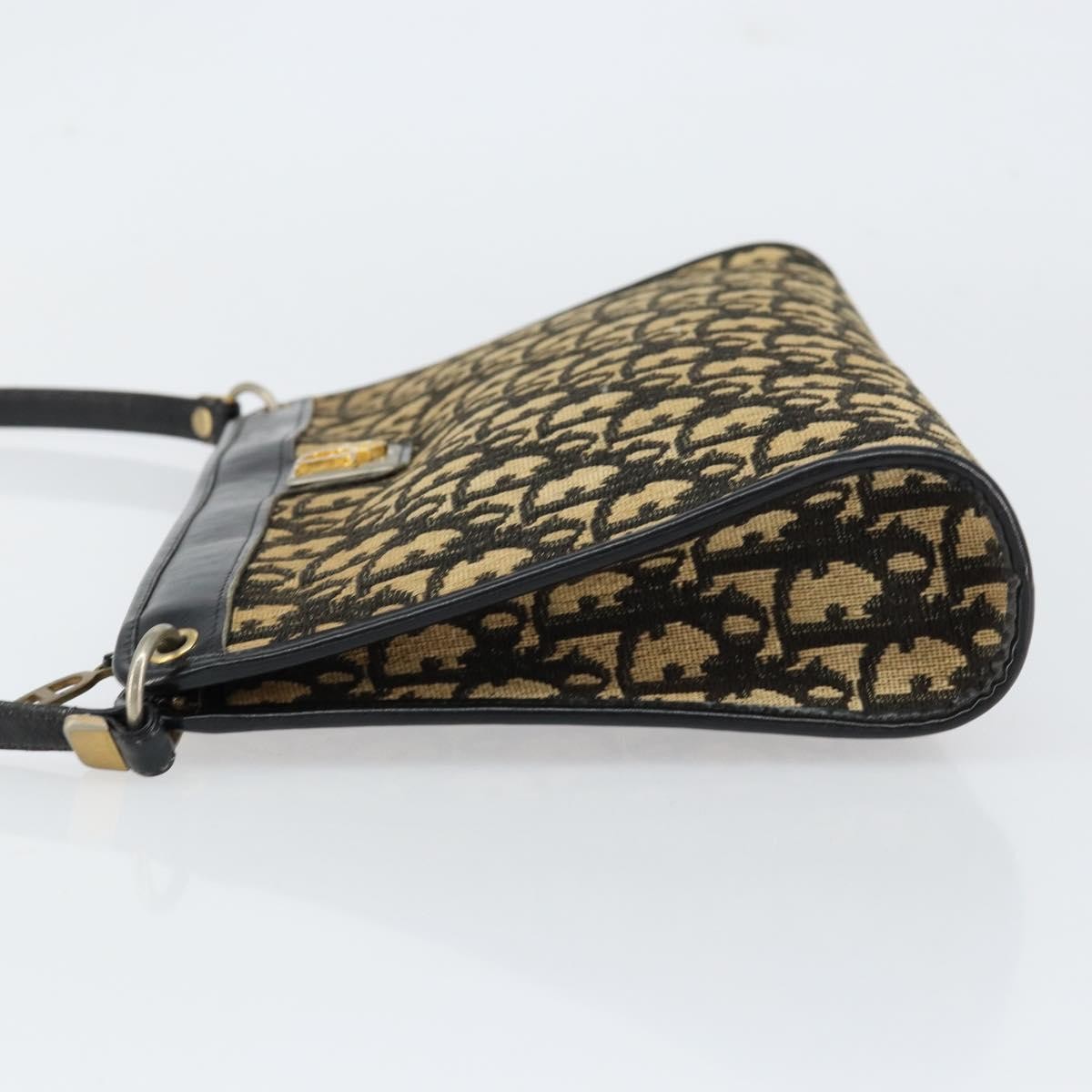 Christian Dior Vintage Trotter Shoulder Bag Canvas, NAVY, CANVAS, Shoulder bag