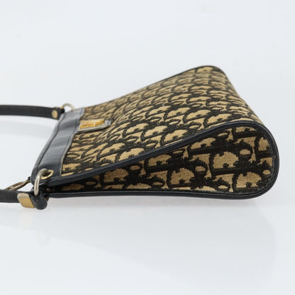 Christian Dior Vintage Trotter Shoulder Bag Canvas, NAVY, CANVAS, Shoulder bag