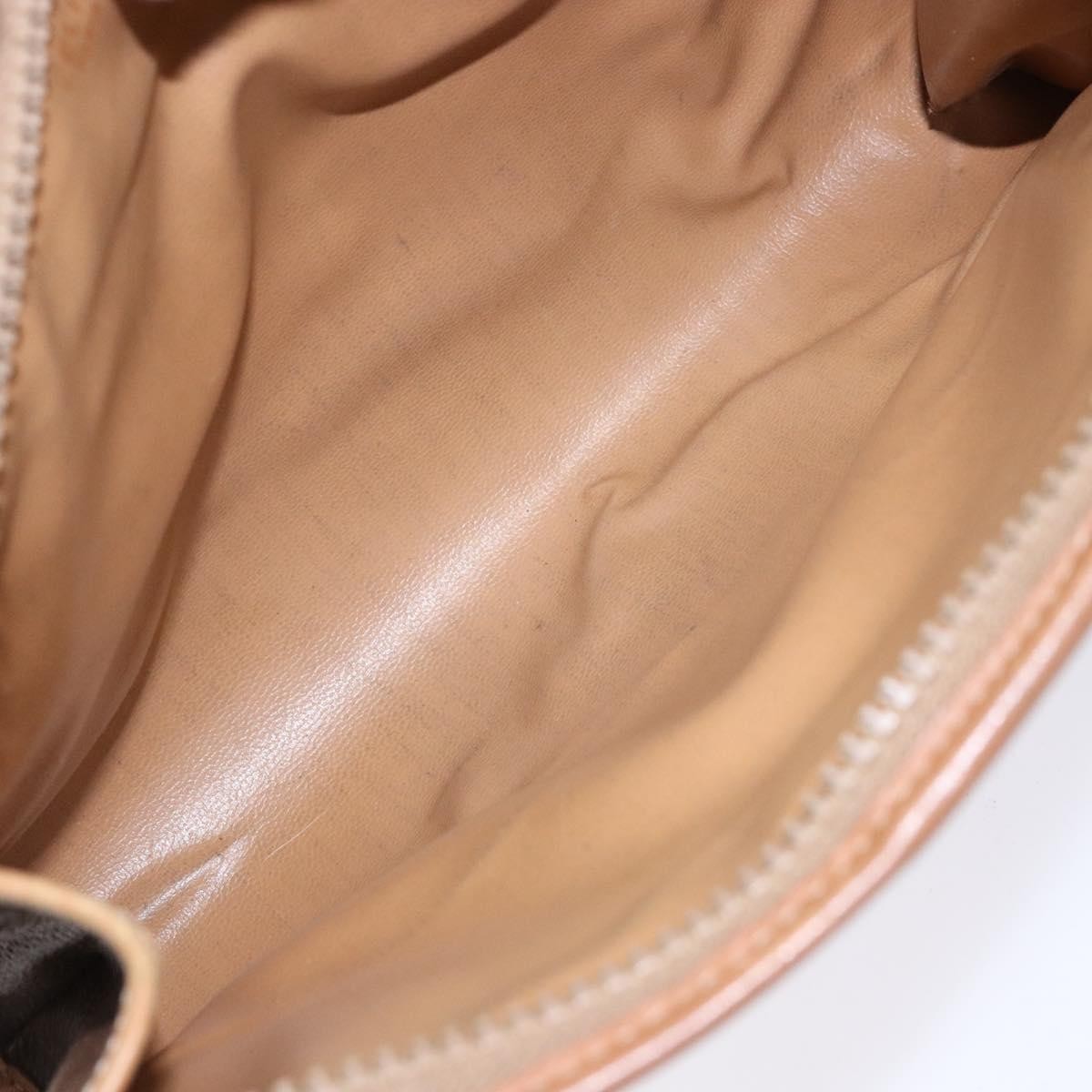 Celine Macadam Pochette Canvas and Leather, BROWN, CANVAS, Clutche & pouche