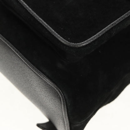 Gucci Vintage Bamboo Backpack Suede, BLACK, SUEDE, Backpack