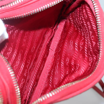 Prada Double Zip Shoulder Bag Nylon, RED, NYLON, Shoulder bag