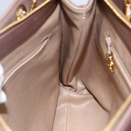 Chanel Vintage Front Pocket Tote Leather, BEIGE, LEATHER, Shoulder bag