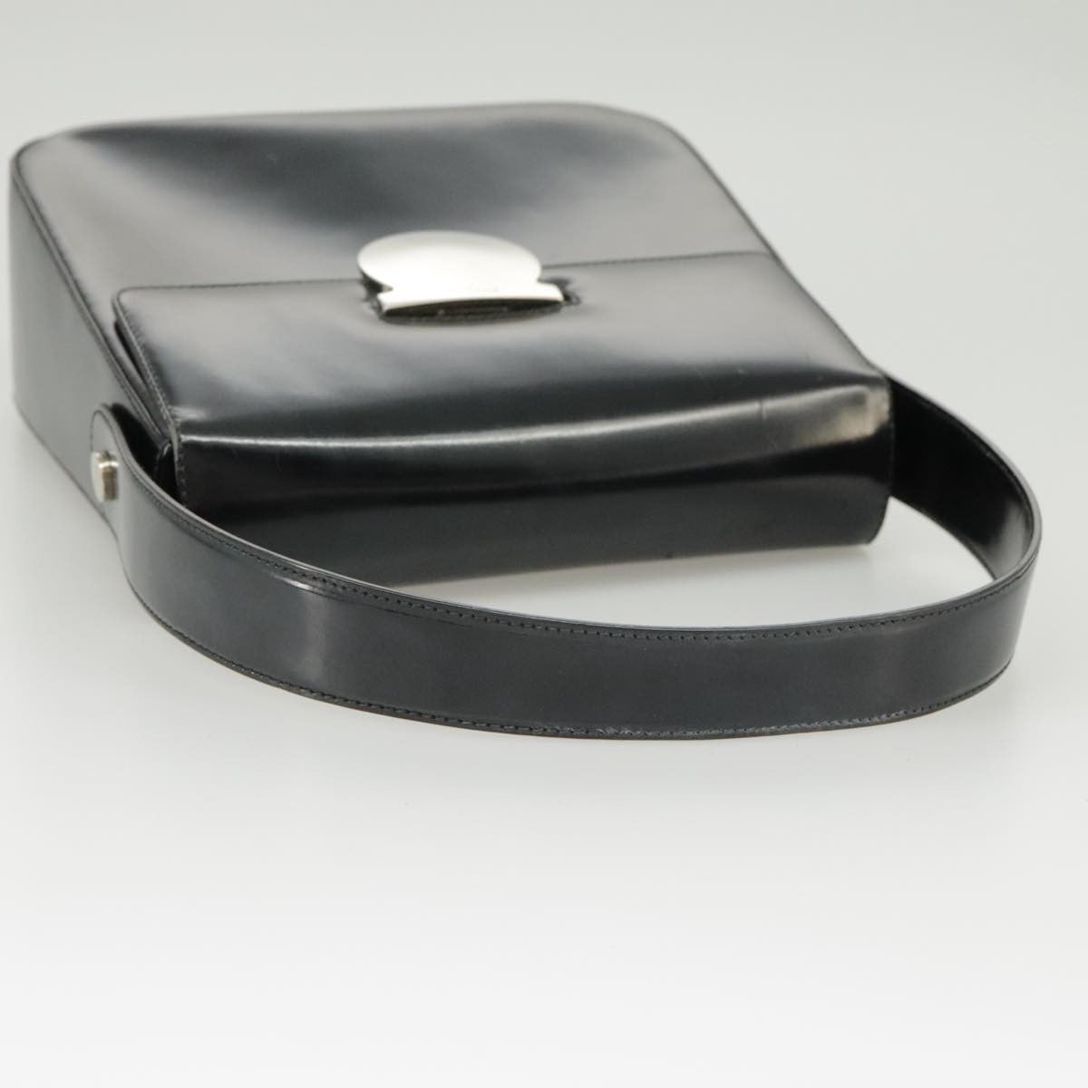 Salvatore Ferragamo Gancini handbag Leather, BLACK, LEATHER, Handbag