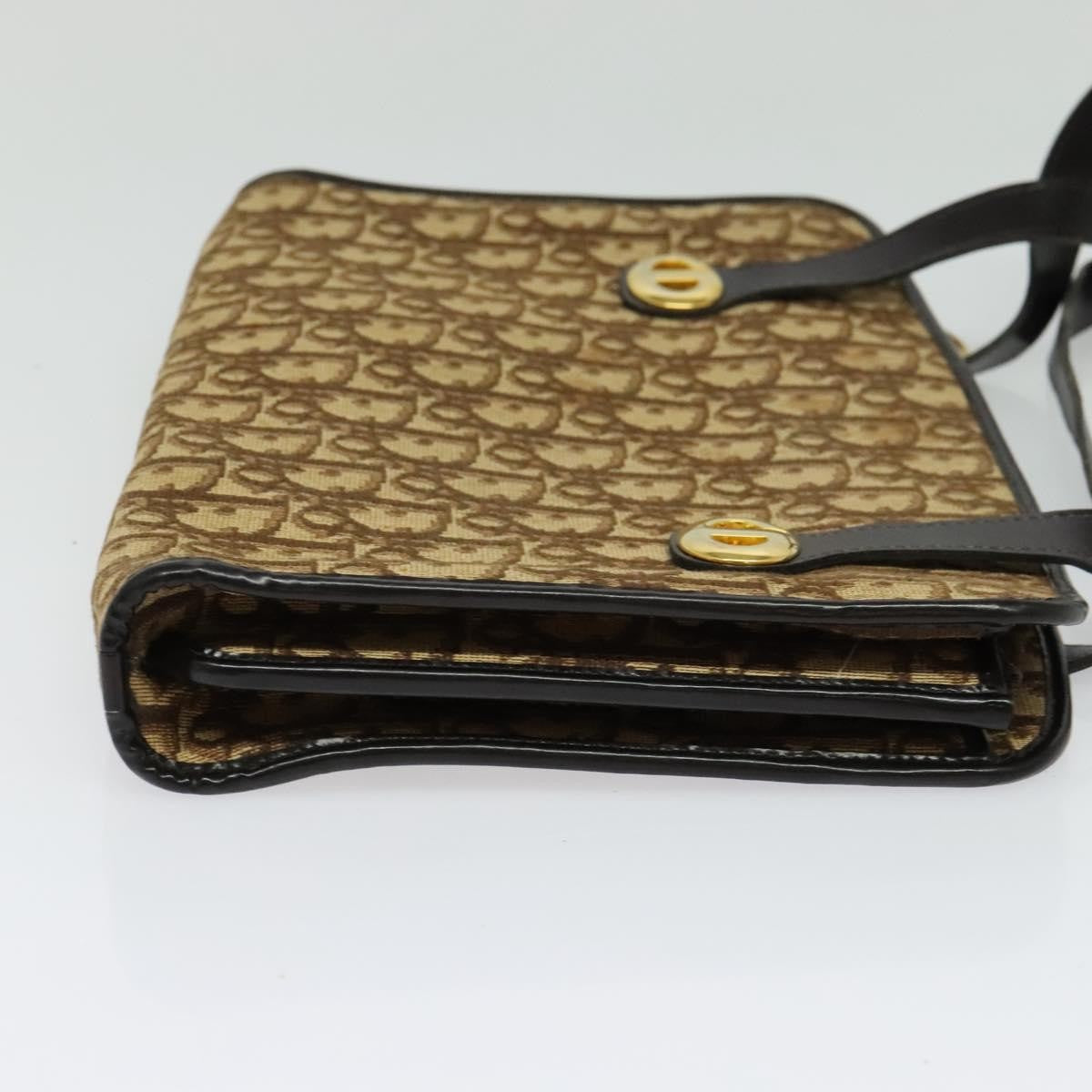 Christian Dior Vintage Trotter Handbag Canvas, BROWN, CANVAS, Handbag