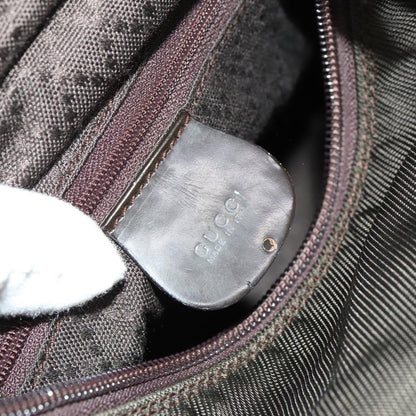 Gucci Vintage Bamboo Handle Bag Nylon, BROWN, NYLON, Handbag