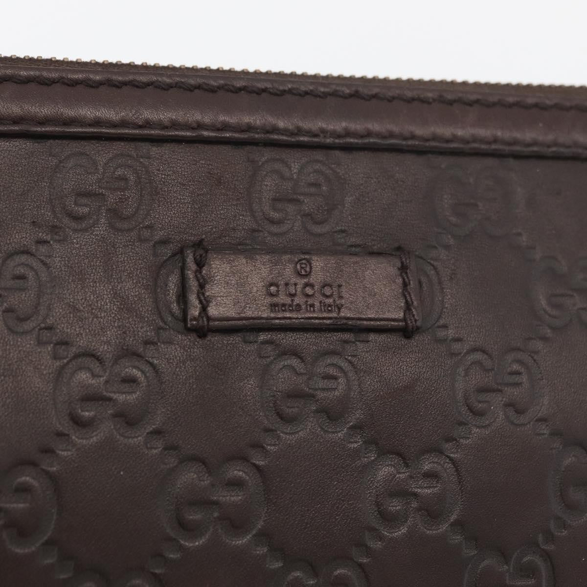 Gucci Zip Pouch Leather, BROWN, LEATHER, Clutche & pouche