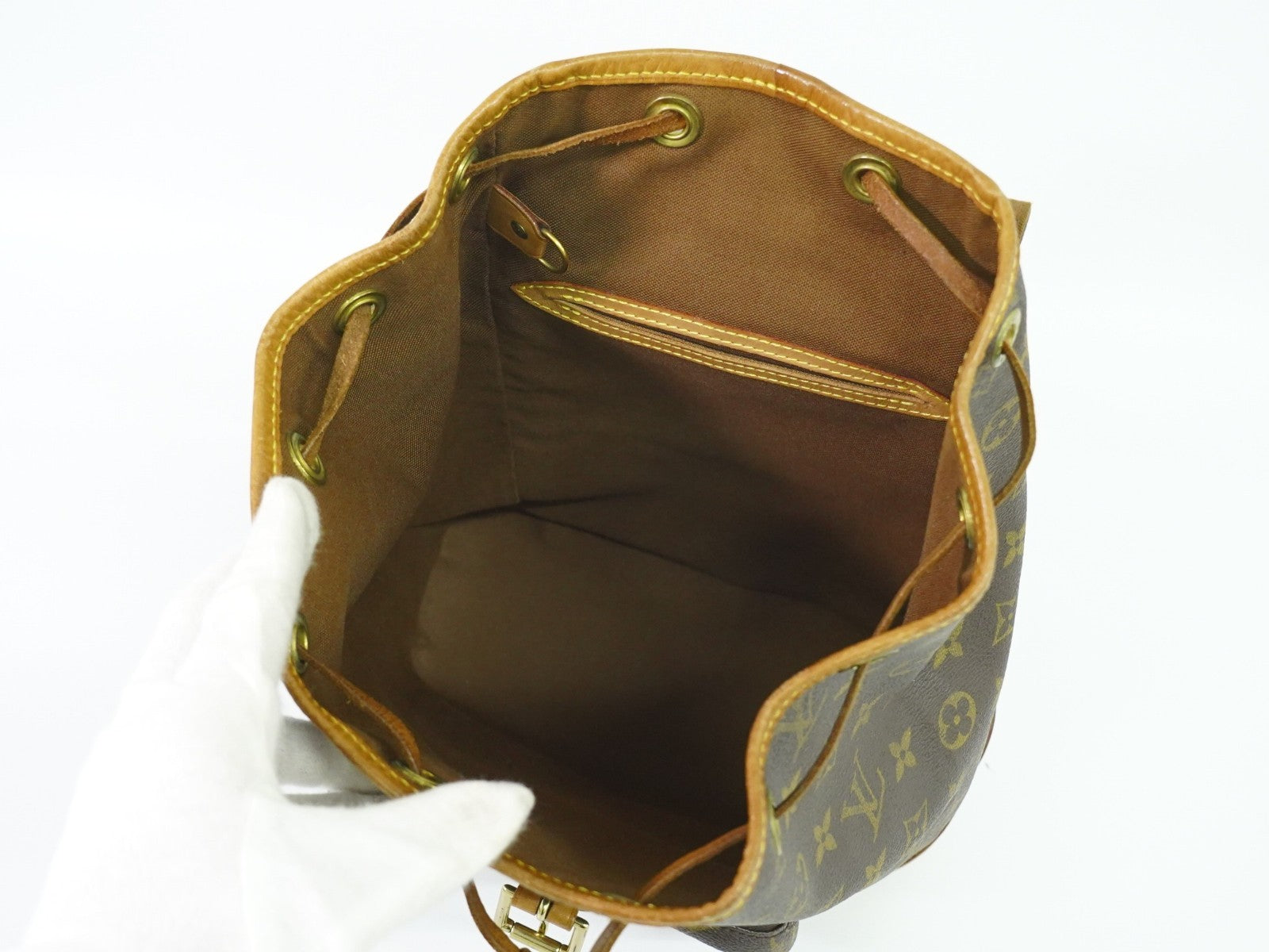 Louis Vuitton Vintage Montsouris Backpack Monogram Canvas, BROWN, CANVAS, Backpack