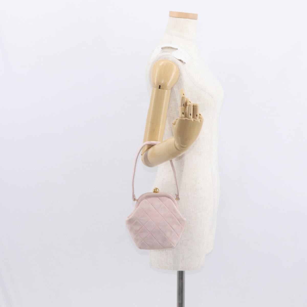 Chanel Vintage CC Hand bag Suede, PINK, SUEDE, Handbag