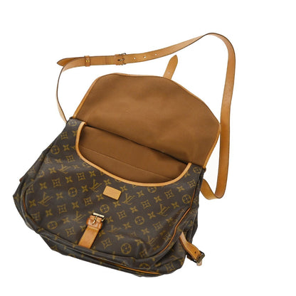 Louis Vuitton Saumur Handbag Monogram Canvas, Brown, Canvas, Shoulder Bag